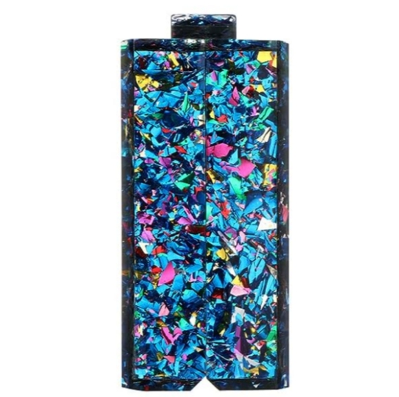 Abstract Blue Confetti Hard Case Clutch Bag Small Box Purse Chain Multicolor New - Picture 3 of 9